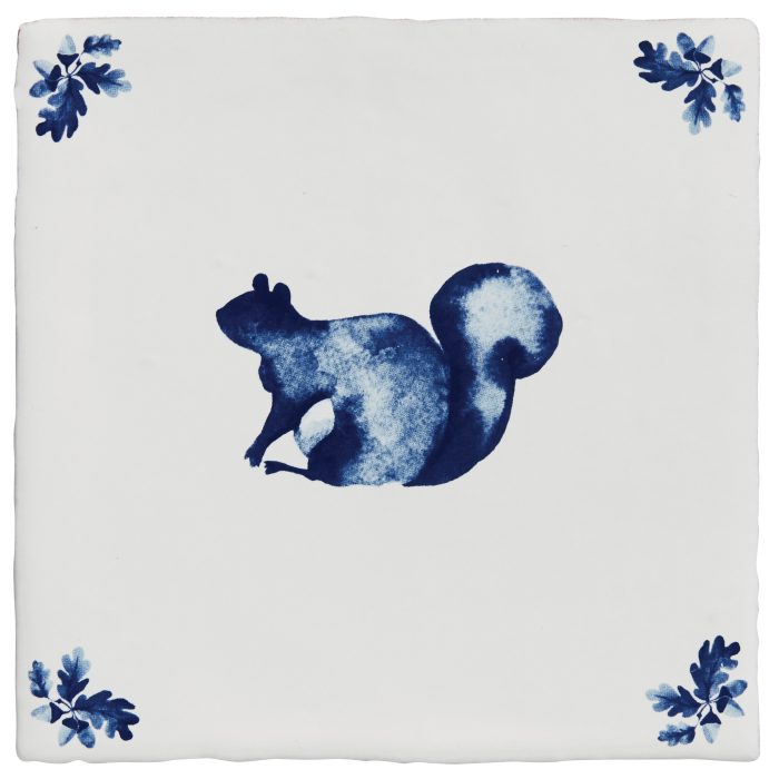A tile with Squirrel Design