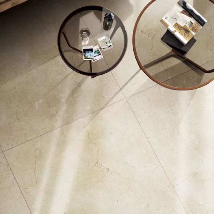 Floor And Wall Python Crema Marfil Marble Effect In Gloss - Tiles At ...