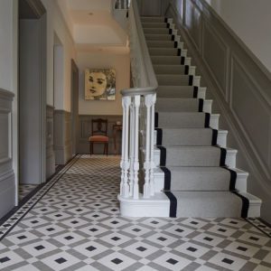Exeter black and white Original Style Victorian Floor Tile
