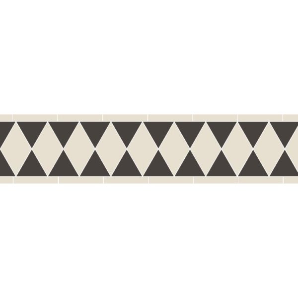 Original Style Burns Black and Dover White Victorian Floor Border Pattern Tiles Tiles at