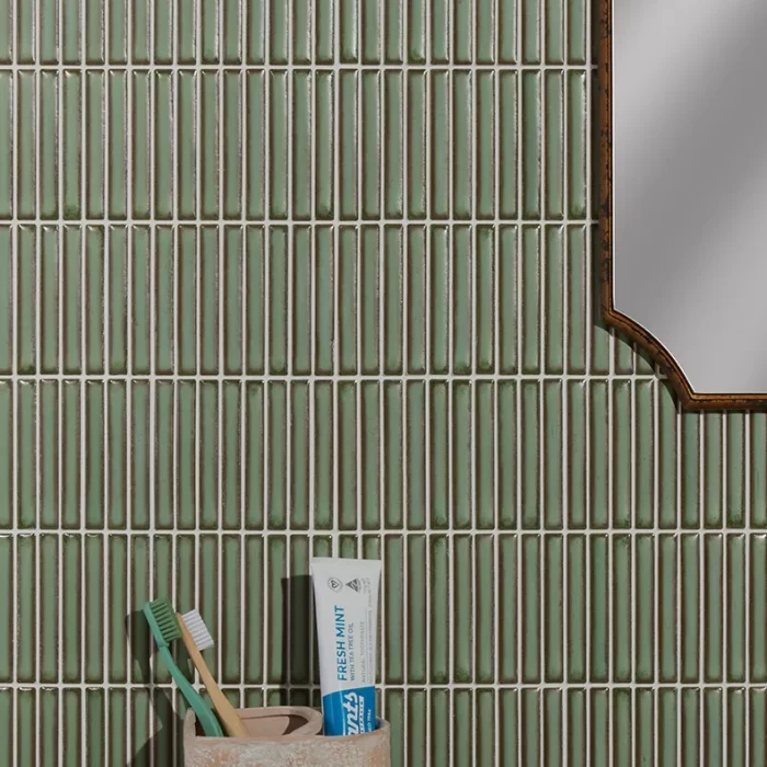 Ca' Pietra Bamboo Lustre Porcelain Mosaic Avocado