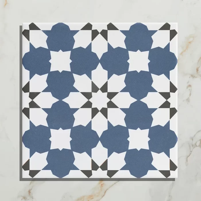 Ca' Pietra Belleville Porcelain Vendome Blue Pattern tile