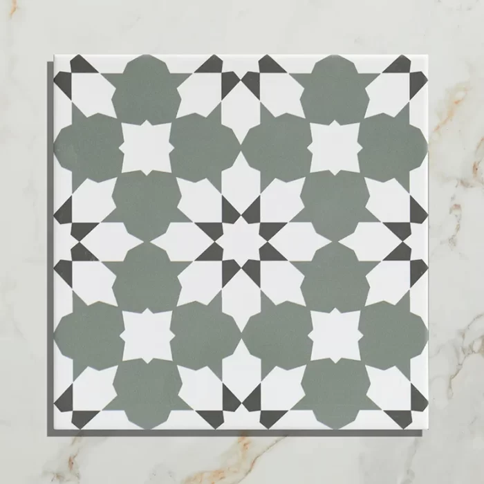 Ca' Pietra Belleville Porcelain Vendome Green Pattern tiles