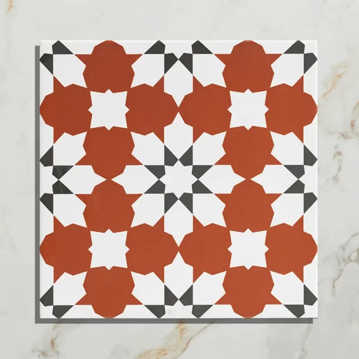 Ca' Pietra Belleville Porcelain Vendome Red Pattern tile