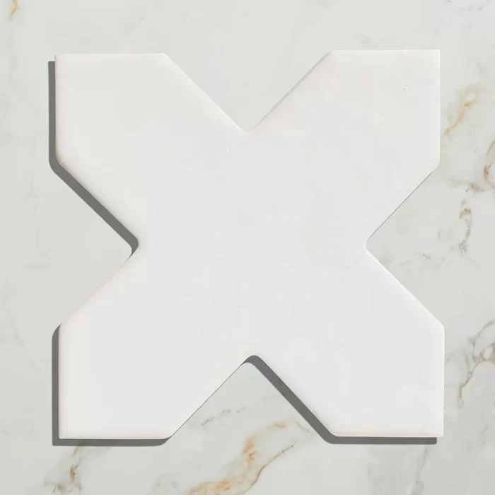 Ca' Pietra Fez Porcelain White Cross tile