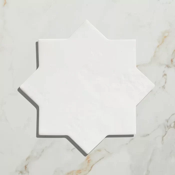 Ca' Pietra Fez Porcelain White Star tile