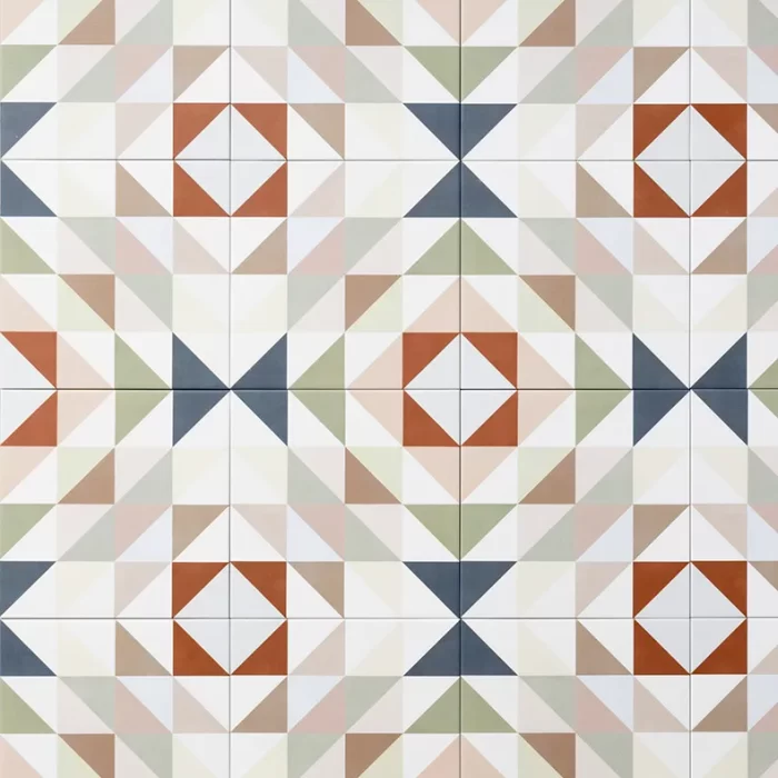 Ca' Pietra Kaleidoscope Porcelain Swallowtail Pattern tile