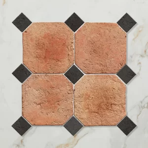 Ca' Pietra Marlborough Terracotta Octagons inc Cabochons Floor