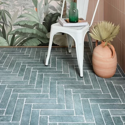 parquet tiles Ca' Pietra Reformed Stone Emerald Green Parquet Style