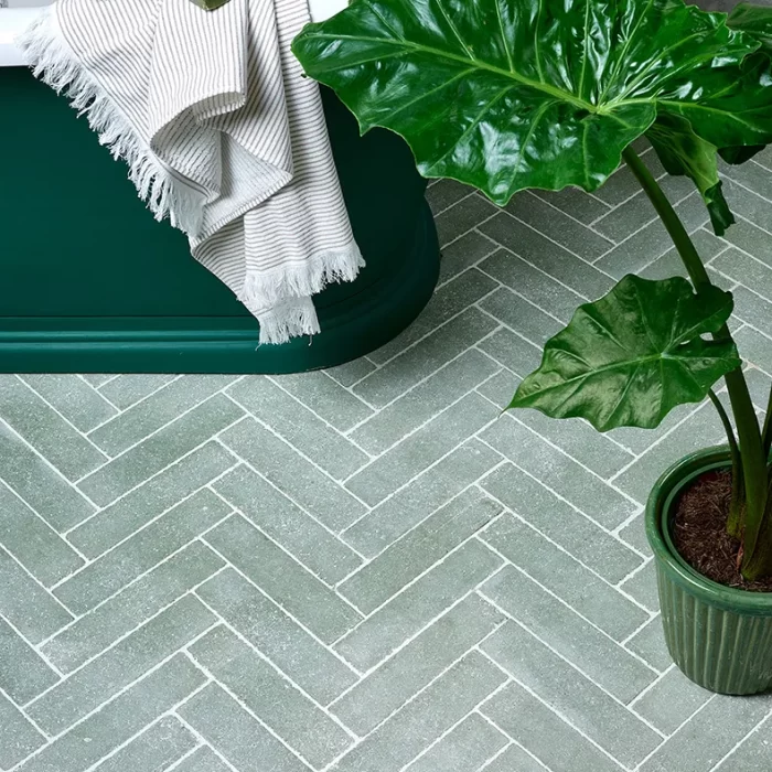 Ca' Pietra Reformed Stone Leaf Green Parquet Style