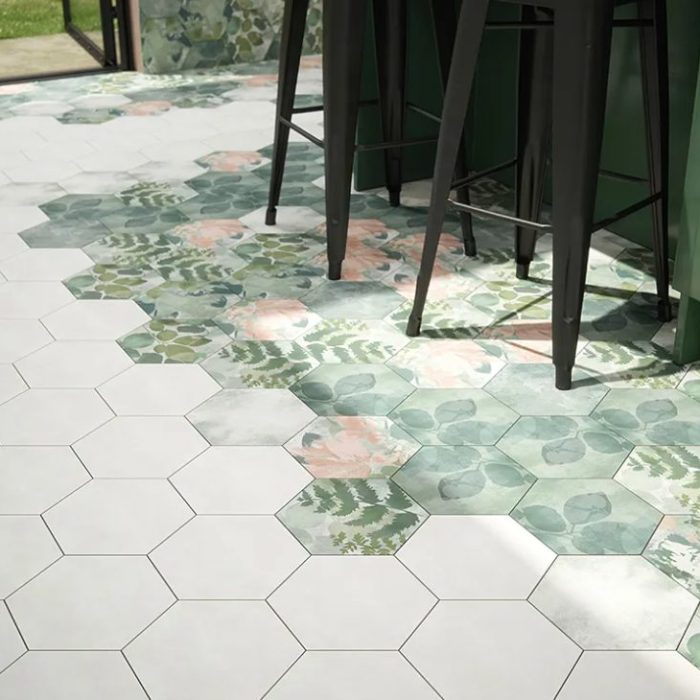 shodow white hexagonal tile by ca pietra