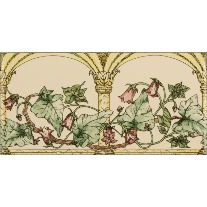 Arch And Ivy Pink Classical Decorative Border on County White