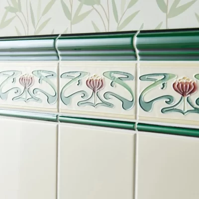 Belle Epoque Border Tube-Lined Border Tiles on County White