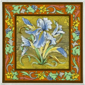 Blue Iris Single Tile On Brilliant White