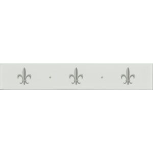 Fleur de Lis Border Platinum on Brilliant White