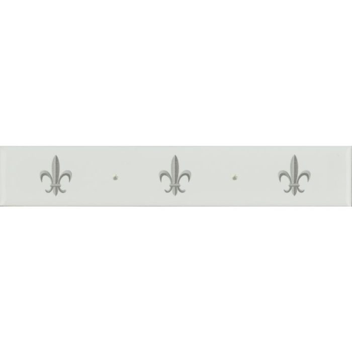 Fleur de Lis Border Platinum on Brilliant White