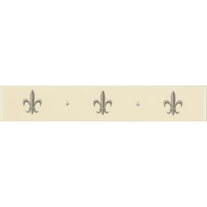 Fleur de Lis Border Platinum on County White