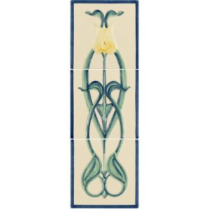 Henrietta Blue & Yellow Tulip 3-Tile Set on County White