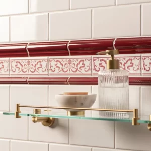 Love Knot Border tile burgandy