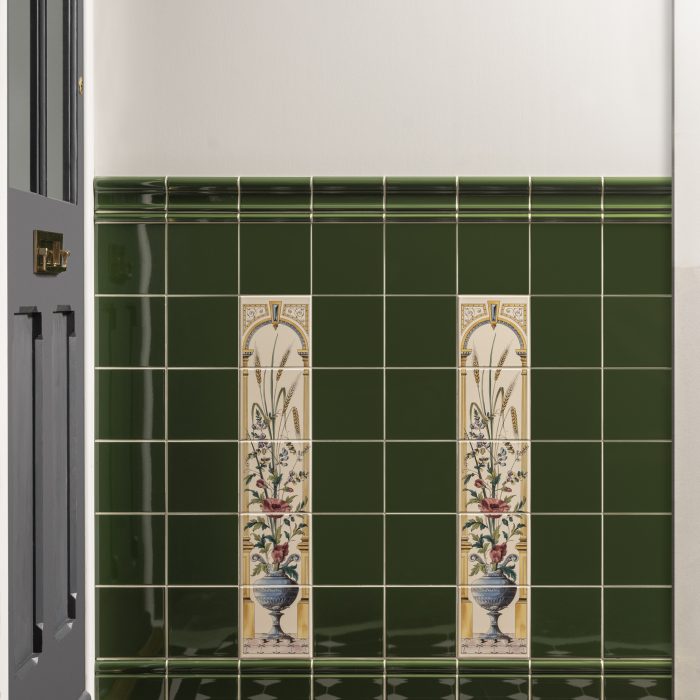 Poppy And Wheatsheaf 5-Tile Set on County White