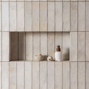 Oken White Brick Gloss 30x7.5cm Tile