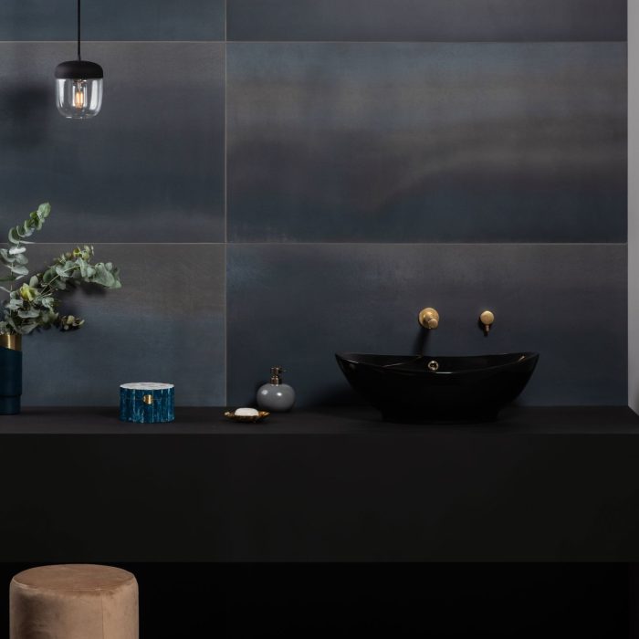 Steel Blue 120x60cm Metallic Porcelain Tiles