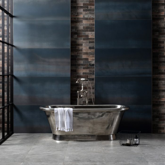 Steel Blue 120x60cm Metallic Porcelain Tile