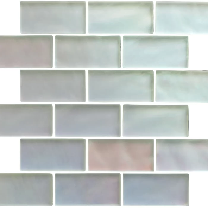 Pearl Frost Glass Mosaic Sheet