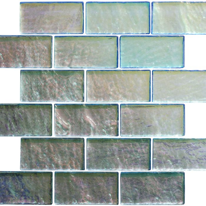 Silver Gloss Glass Mosaic Brick Sheet