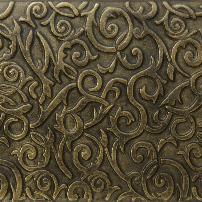 Tutankhamun Burnished Gold Wrought Iron Glass tile