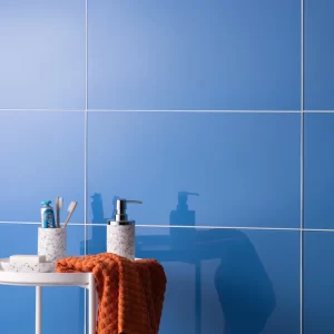 Light Cobalt Blue Glass Brick Tile in 5 Sizes