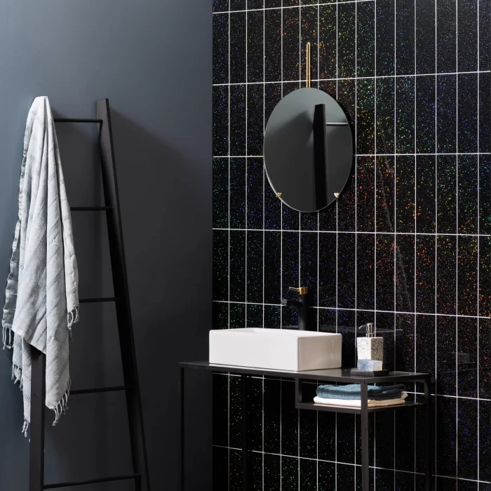 Meteor Speckled Black metro tile