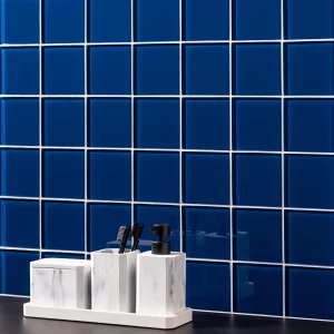 Dark Ultra Marine Glass Metro Tile in 4 Sizes