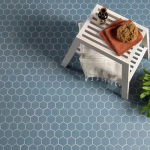 Slip Resistant Blue/Grey Hexagon Mosaic