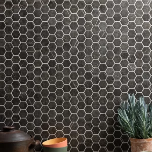 Burano Grey Recycled Glass Hexagon Mosaic