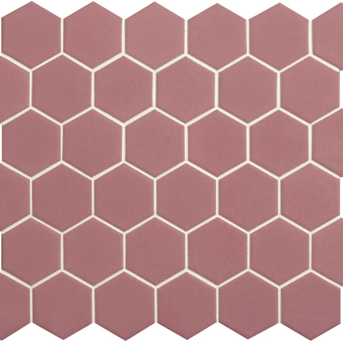 Slip Resistant Pink Hexagon Mosaic sheet