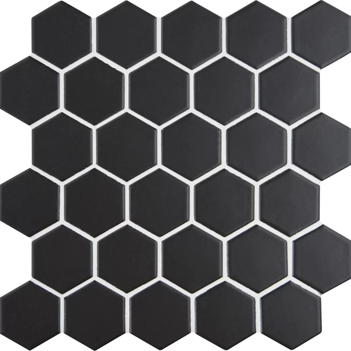 Black Large Honeycomb Mosaic sheet