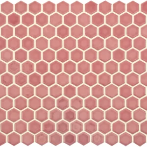 Mini Pink Gloss Hexagon Mosaic