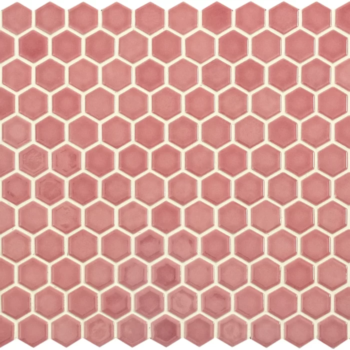 Mini Pink Gloss Hexagon Mosaic