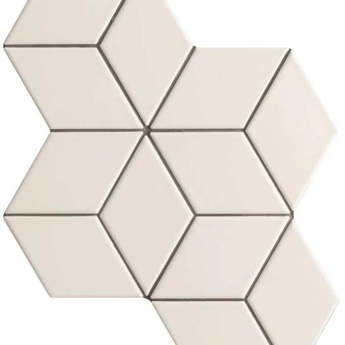 White Rhombus Shape Mosaic sheet