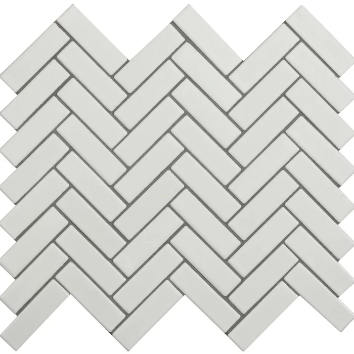 White Satin Chevron Mosaic sheet