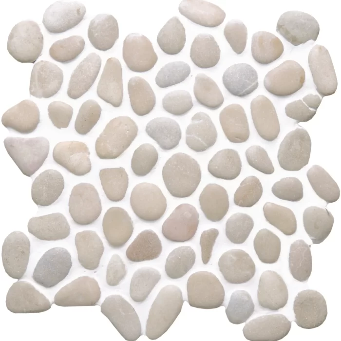 Beige Beach Stones Tumbled Travetine Mosaic tile