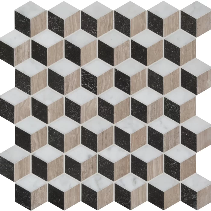 Herald Isometric Marble Mosaic sheet