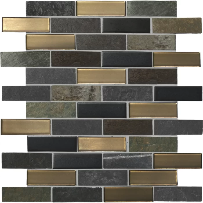 London Brown Brick Mosaic Tile Sheet