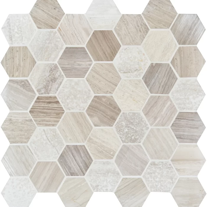 Perla Large Hexagon Stone Mosaic