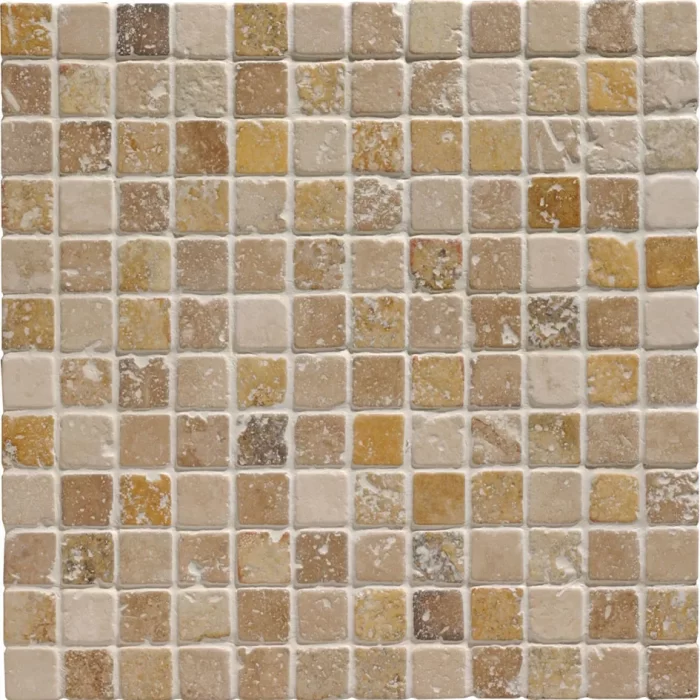 Oatmeal Tumbled Travertine 23mm Mosaic