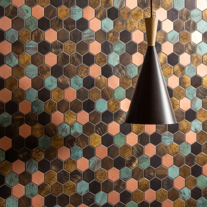 Flidor Multicolour Copper Hexagon Mosaic