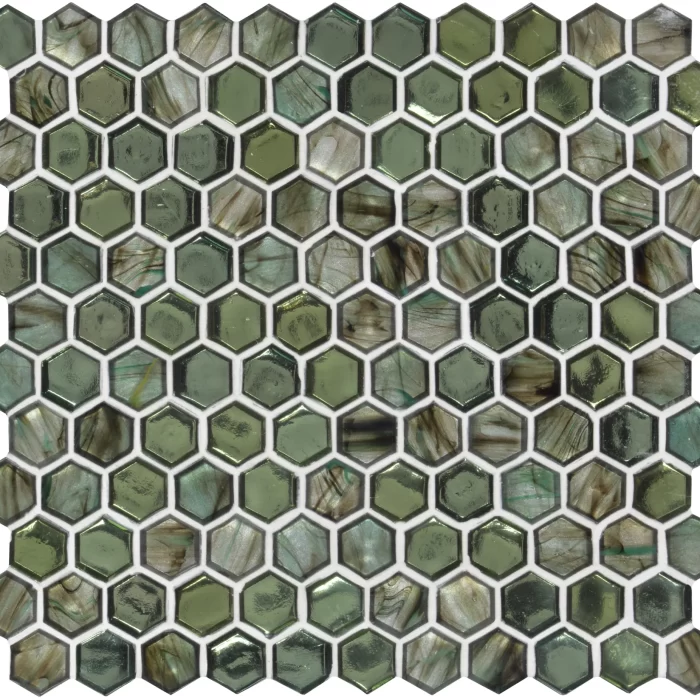 Chanda Green Hexagon Mosaic sheet