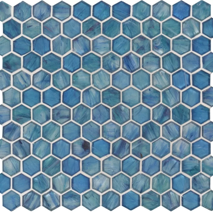 Peacock Blue Hexagon Mosaic sheet