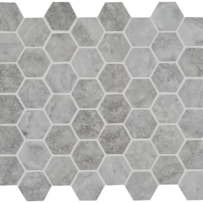 Murano Grey Hexagon Glass Mosaic sheet